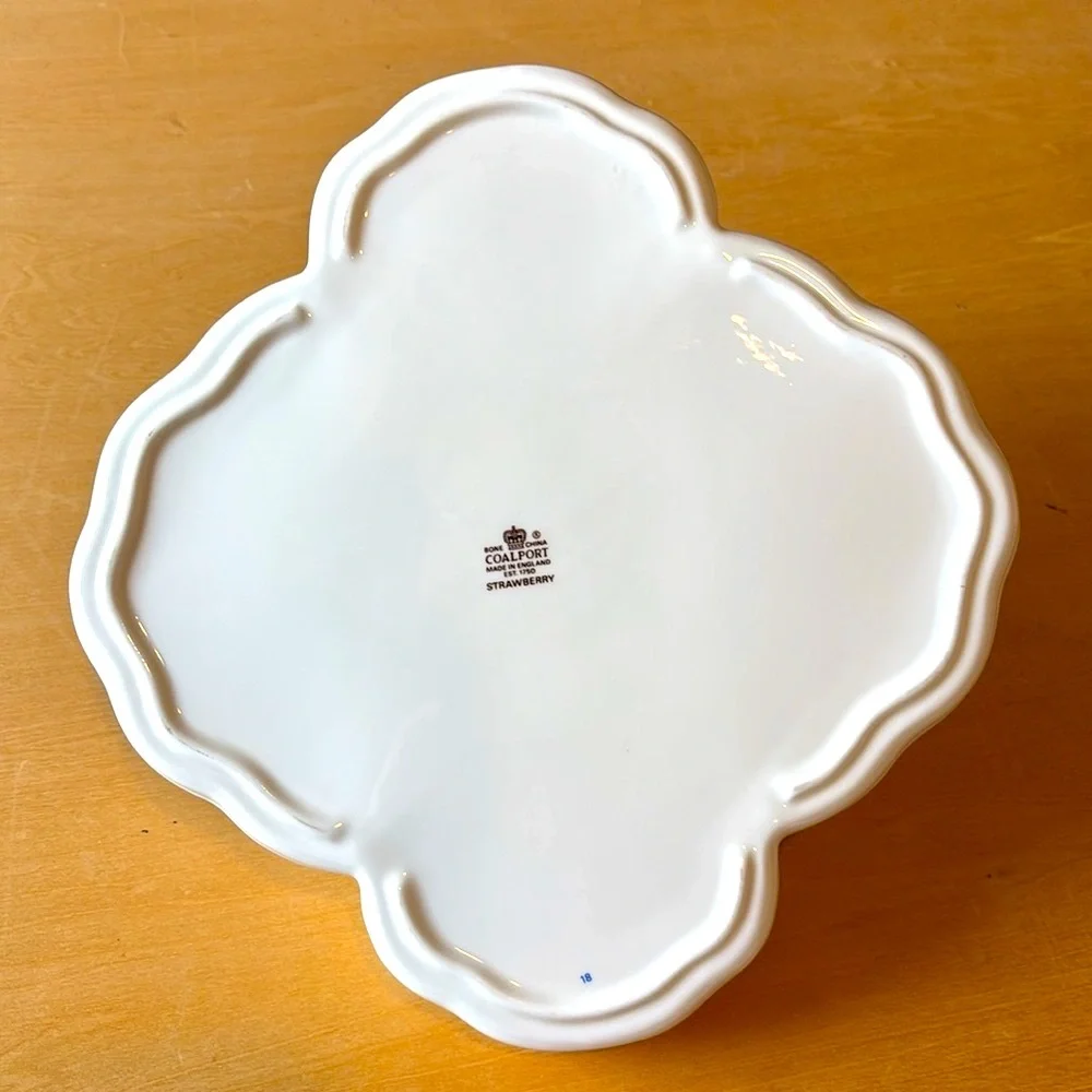 Vintage Coalport Bone China Strawberry Basket With Creamer And Open Sugar Bowl